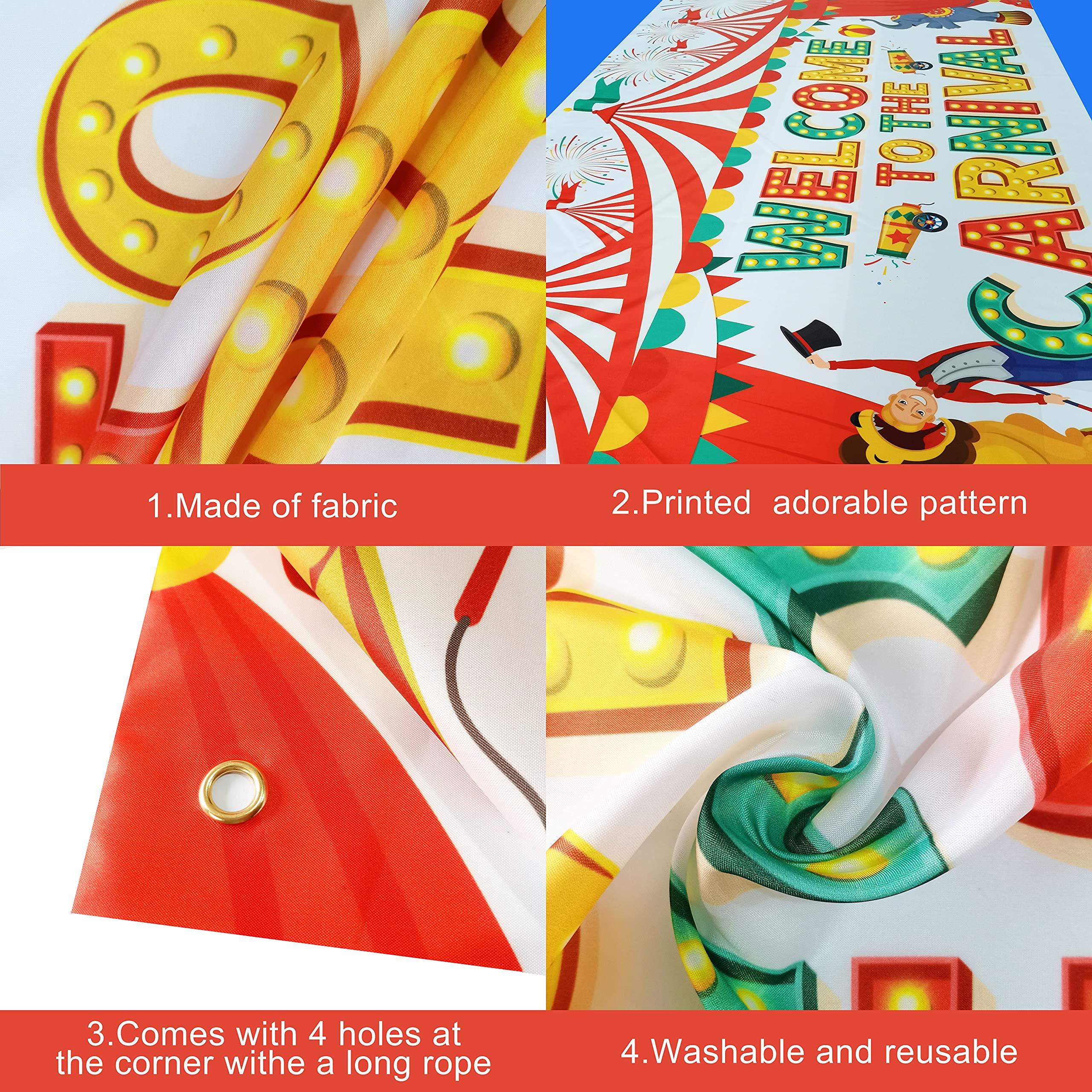 KatchOn KatchOn, XtraLarge Welcome To The Carnival Backdrop - 72x44 Inch | Carnival Photo Booth Backdrop - Large, 72x36 Inch | Carnival Decorations, Carnival Backdrop | Carnival Theme Party Decoration