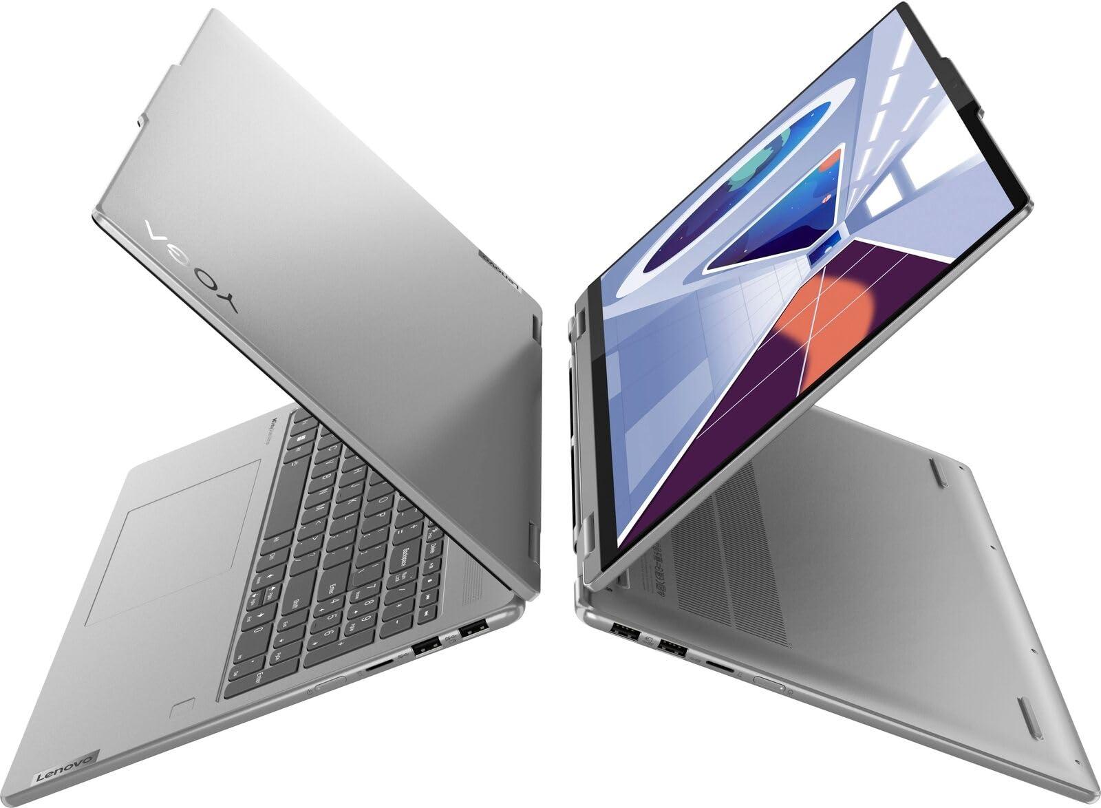 Lenovo Lenovo Yoga 7 16 2-in-1 Laptop 16"" WUXGA IPS Touchscreen AMD Hexa-Core Ryzen 5 7535U (Beats i7-1255U) 8GB RAM 512GB SSD Radeon 660M Graphic Backlit Fingerprint Reader Win11 + HDMI Cable, Gray