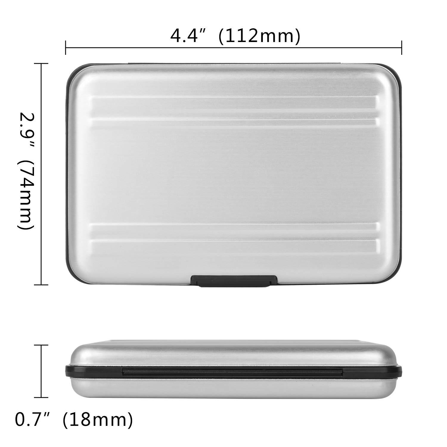 Qkenvo Qkenvo Aluminum Shock Resistant Carrying Box Memory Card Storage Case Holder 8 Slots for SD SDHC MMC Micro SD TF Cards Silver