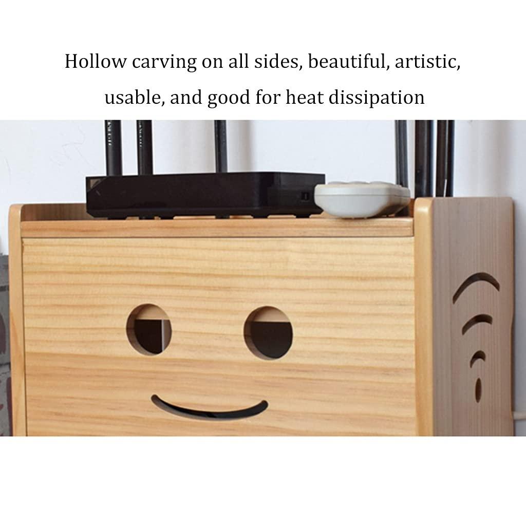 Floating Shelves Wall Hanging Shelf Cable Management Box Wall Mount WiFi Router Stand for TV Accessories WiFi Router TV Box (Color : White, Size : 32x22x30cm)