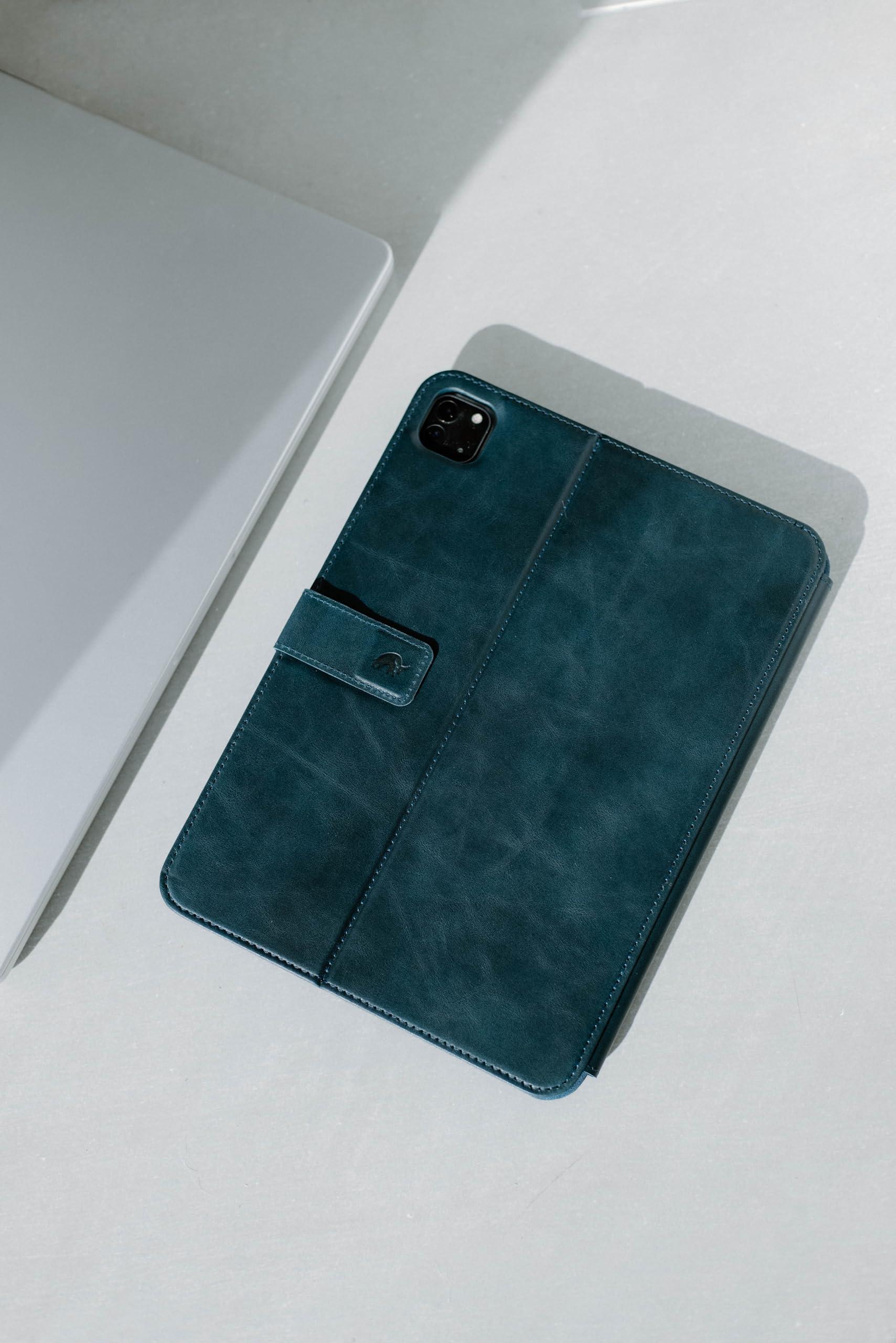 Bullstrap Bullstrap Premium Full-Grain Leather iPad Case with Magnetic Adjustable Stand, Auto Sleep/Wake, iPad Pro 11\", Ocean Blue