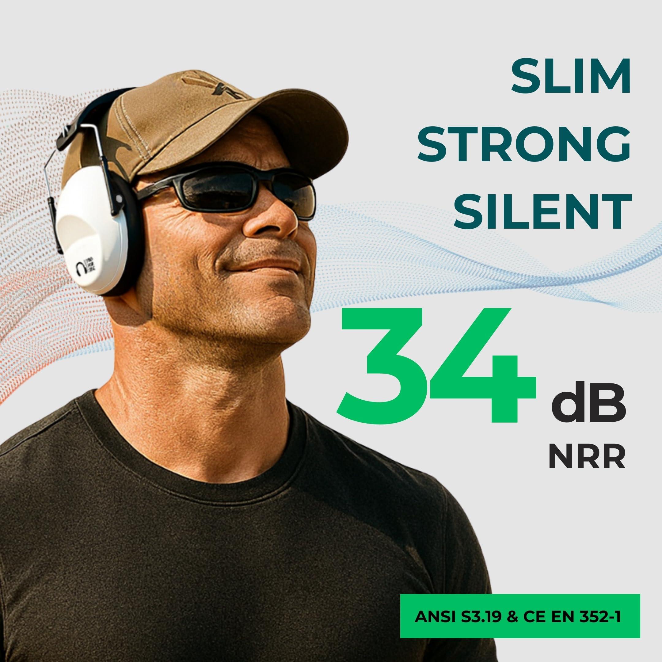 Pro For Sho Pro For Sho 34dB NRR Hearing Protection Ear Muffs - Highest NRR in Compact Design, Noise Cancelling Headphones for Adults and Kids, Sensory Autism Ear Protection for Shooting, Gun Range, Mowing, Work