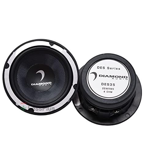 Diamond Audio Technology Diamond Audio DESK3 3.5" 25W RMS Diamond Elite Series Add-On 3-Way Kit Component Car Speaker System