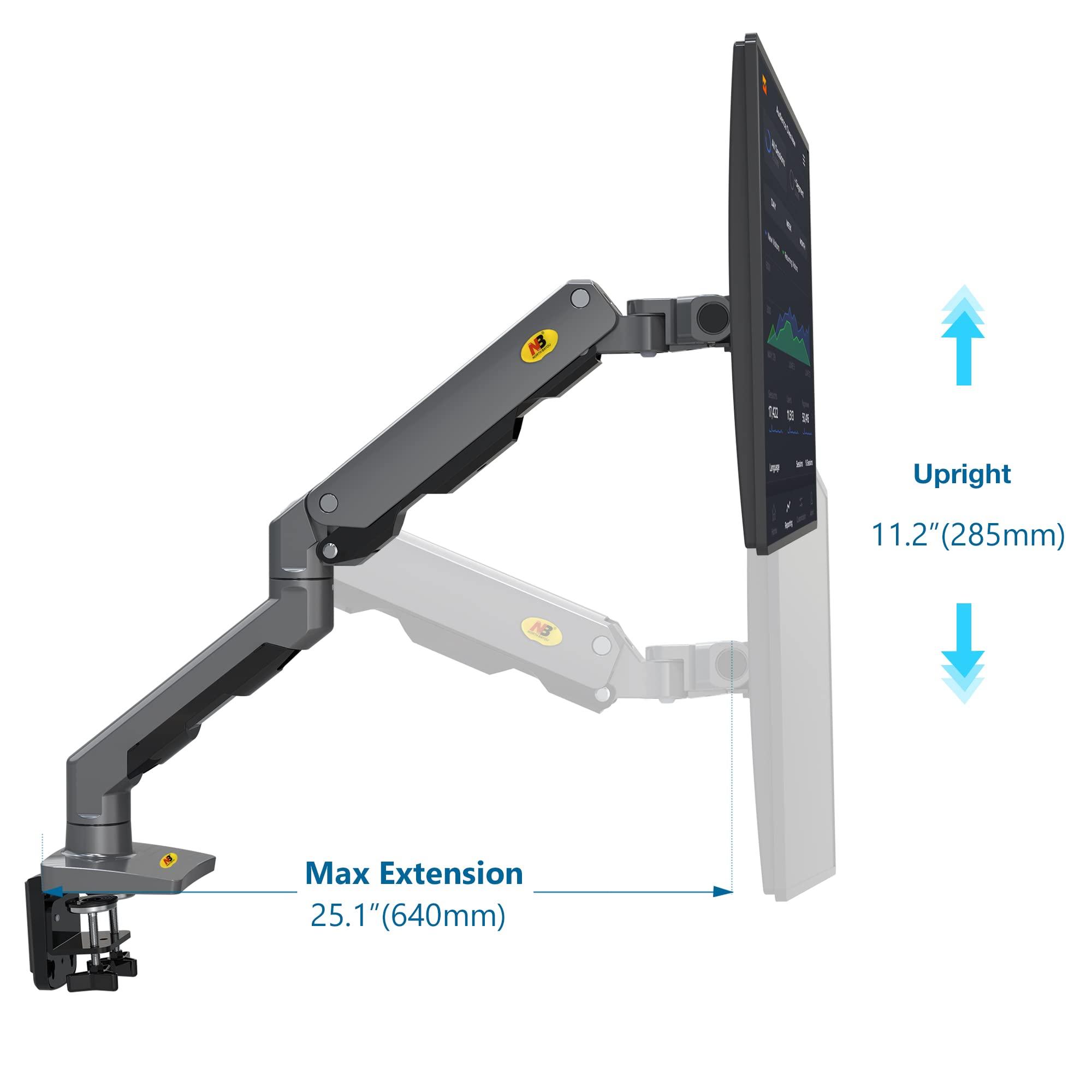NB North Bayou NB North Bayou Heavy Duty Monitor Arm Desk Mount, Full Motion Monitor Stand Fit for 27\"-45\" Big Screen with Heavy Weight Capacity 11lbs-33lbs Gaming Monitor Stand G60