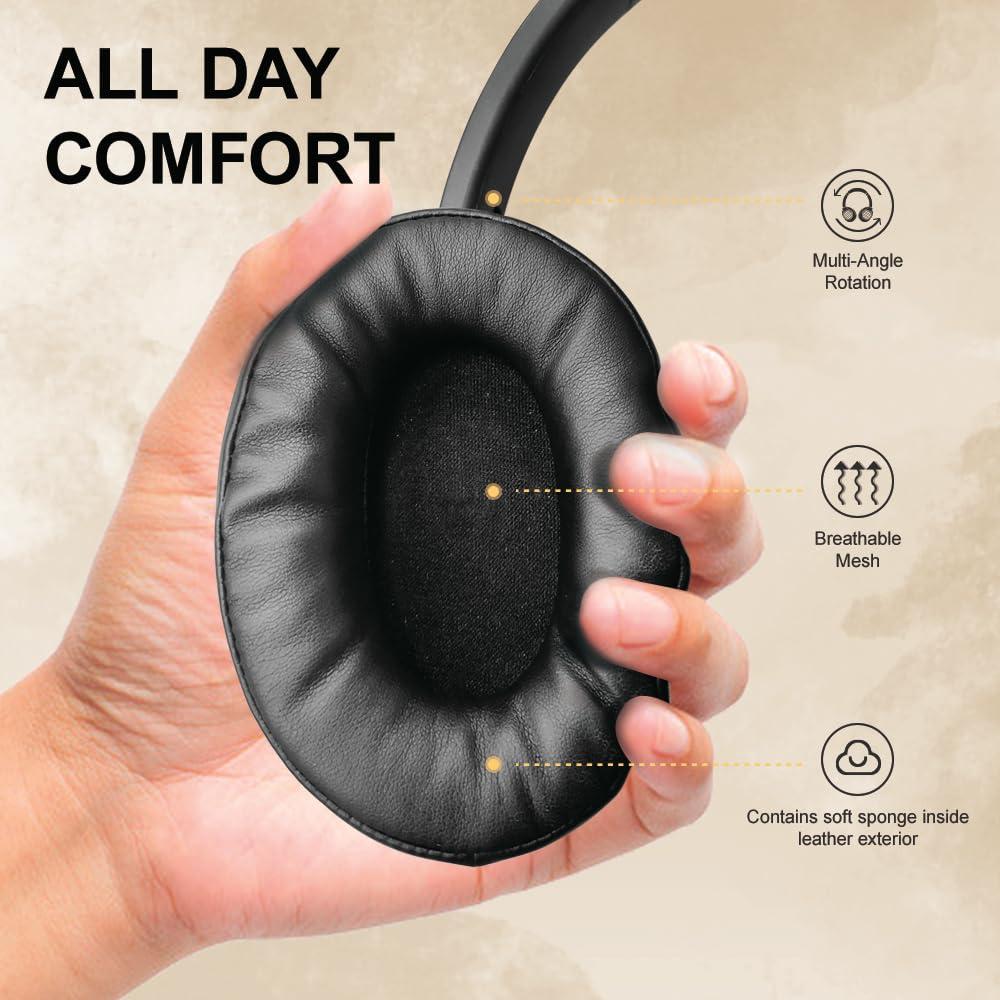 Soul Electronics Soul Ultra Wireless 2 - Wireless Over Ear Bluetooth Headphones, Foldable Design with Comfortable Protein Earpads,USB-C Quick Charging, 65 hrs Playtime,Low Latency,Deep Bass,for Travel,Sport,Gym -Black