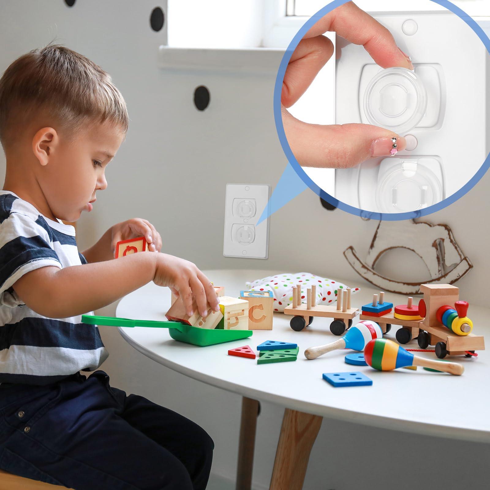 Thyle Thyle 100 Pcs Outlet Covers Bulk Child Baby Proofing Plug Covers for Electrical Outlets Easy Install Socket Sturdy Safe Secure Baby Proofing Kit for Home Office Bulk