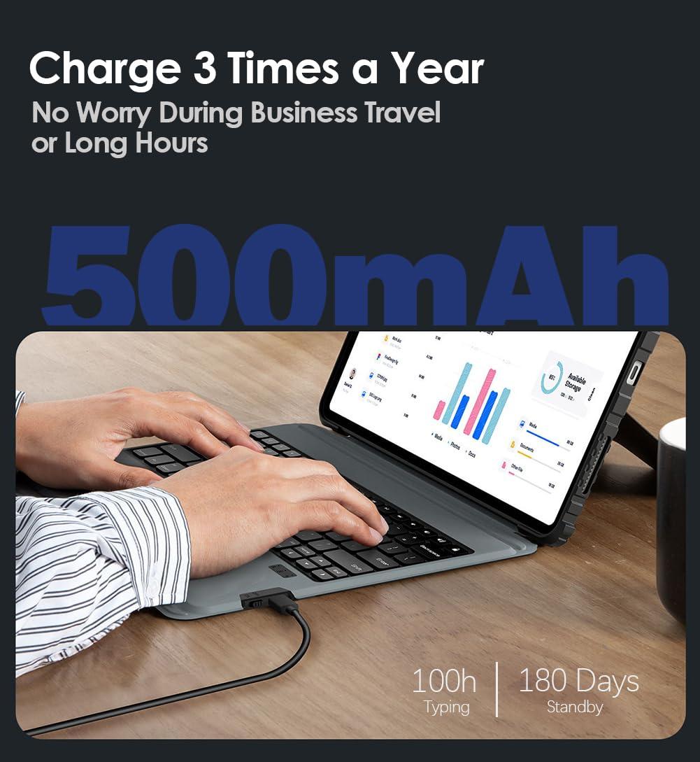 Nillkin Nillkin Keyboard Case for iPad Air 13-inch (M3 2025/M2 2024), iPad Pro 12.9-inch (6th/5th/4th/3rd Gen) Rugged Case with Detachable Keyboard, Magic Trackpad, 7-Color Backlit, Portrait/Landscape, Gray