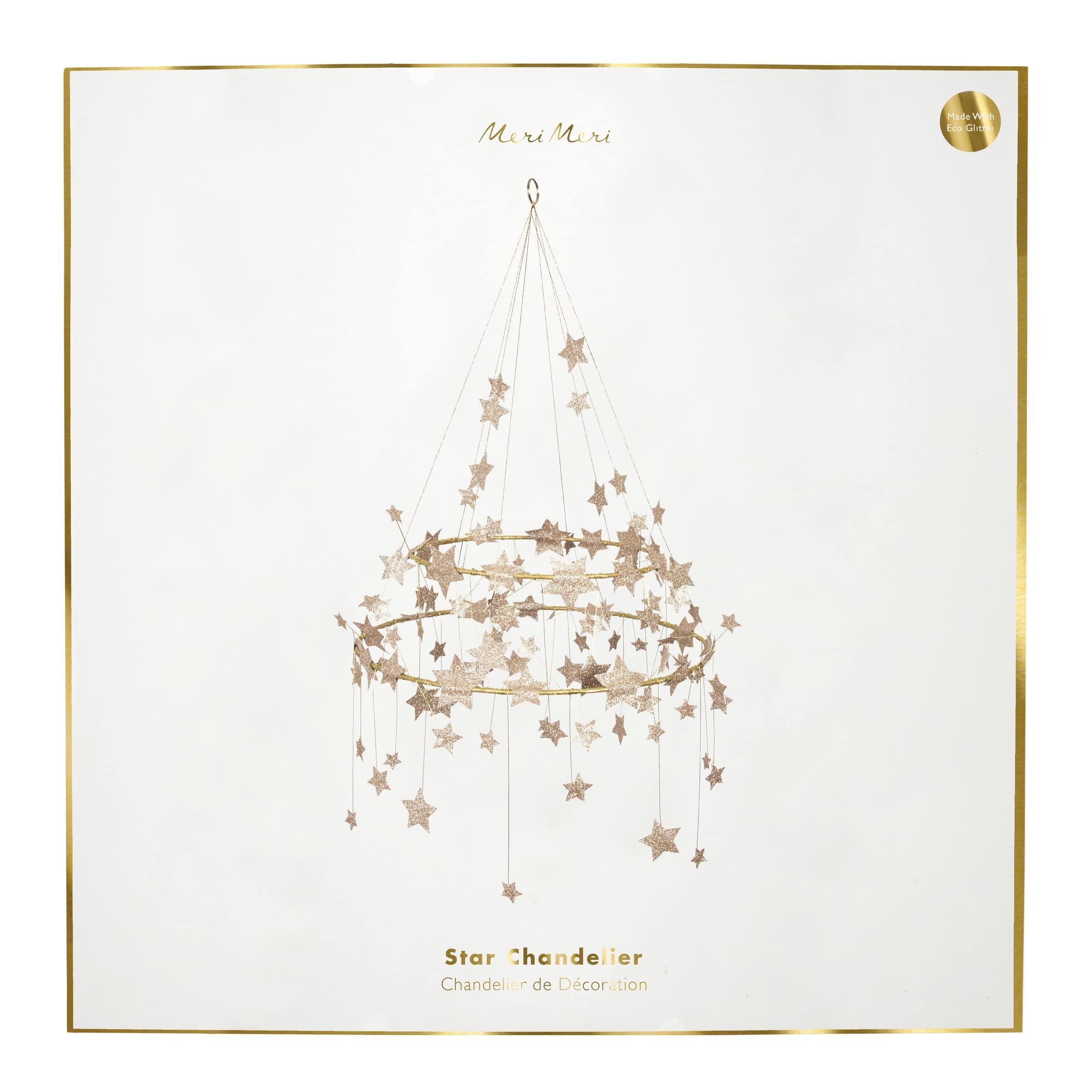 Meri Meri Meri Meri Gold Sparkle Star Chandelier (Pack of 1)