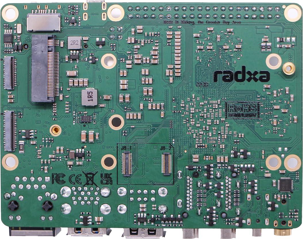 Radxa Official Rock 5 Model B 5B 8GB Single Board Computer Rockchip RK3588, 8Kp60, On/Off Button, eMMC Socket, 40-pin GPIO, Debian/Ubuntu