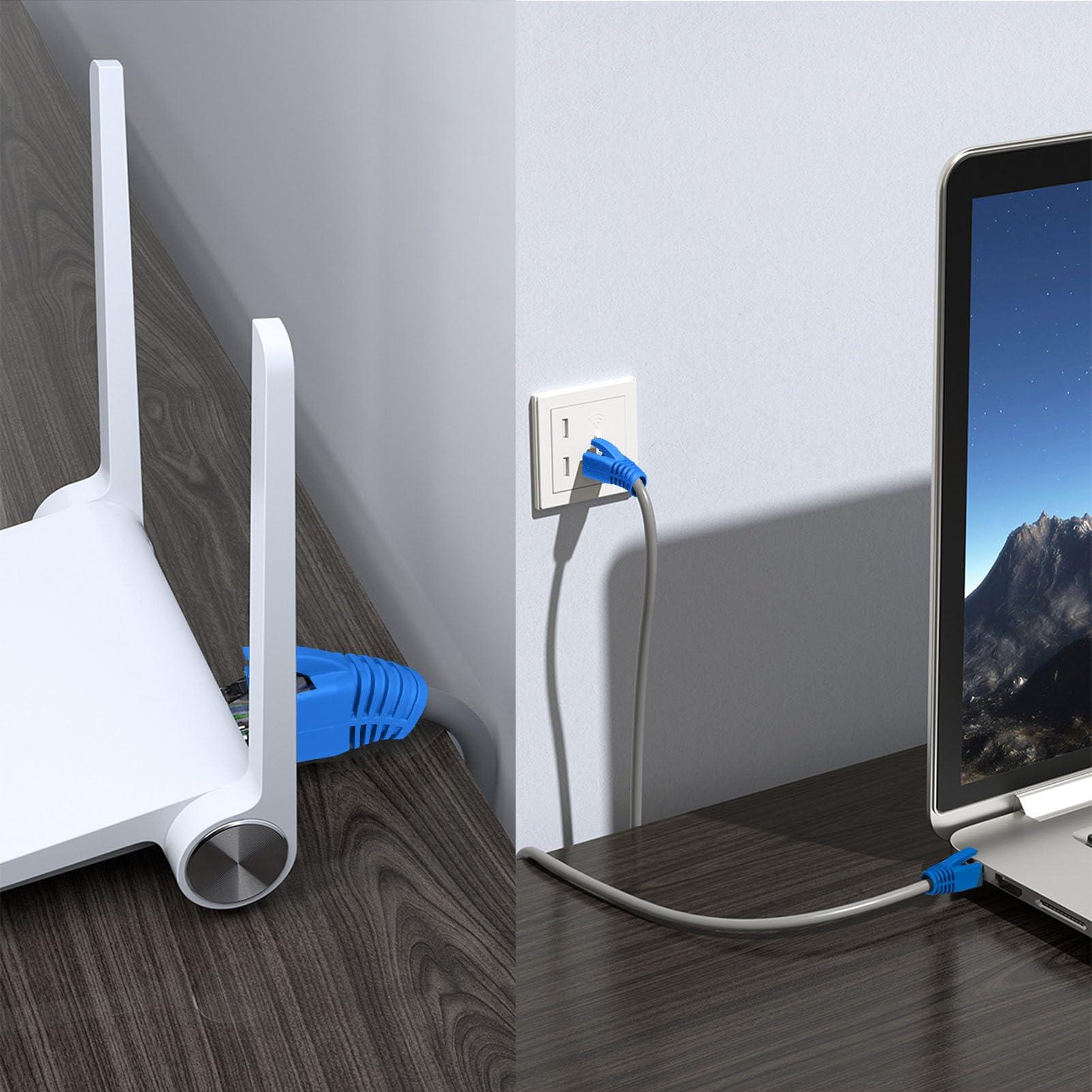 Lpdphanxfkx Lpdphanxfkx 100 Pcs Cat6A Cat7 Ethernet RJ45 Boots, RJ45 Plug Connector Cover, Cat6 Cat6A Cat7 Strain Relief Boot, RJ45 Ethernet Cable Strain Relief Boots (Blue)