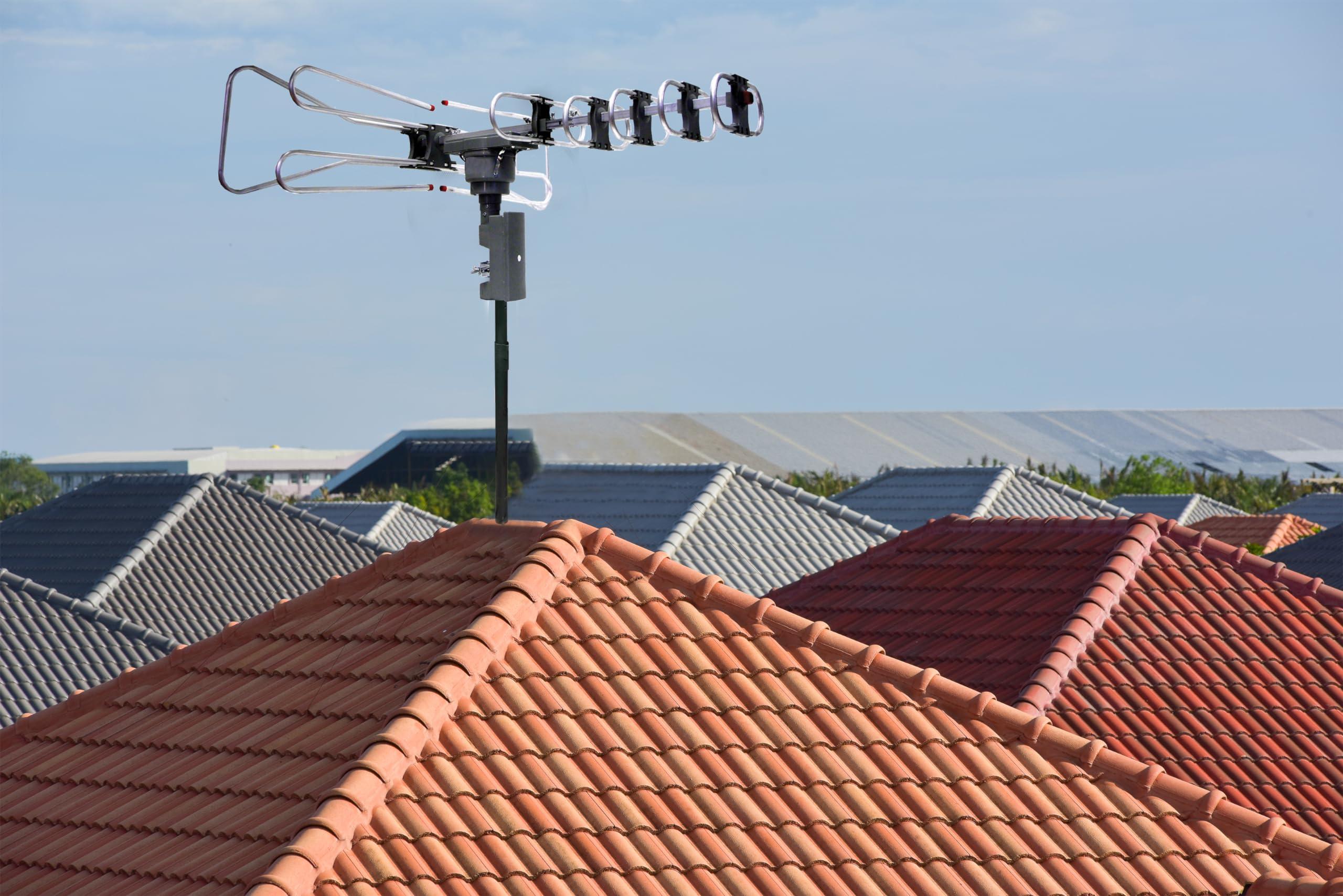 Naxa Electronics Naxa Electronics NAA-350 High Powered Amplified Motorized Outdoor Antenna for HDTV and ATSC Digital Television