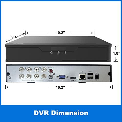 1st Pick Video Inc. 1stPV 8CH Hybrid Security System 5in1 HD H.265/H.264 DVR/NVR, HD-TVI/CVI/AHD/IP, 1080P HDMI/VGA Video Out, Work w/ 5MP Lite Analog & 4MP IP Camera, Phone APPs for Home & Office, 2TB HDD (no PoE)