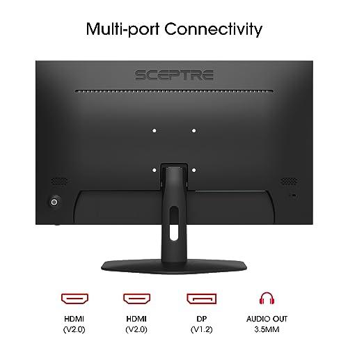 Sceptre Sceptre New 24-inch Gaming Monitor 100Hz 1ms DisplayPort HDMI x2 100% sRGB AMD FreeSync Build-in Speakers, Eye Care Frameless Machine Black 2024 (E248W-FW100T)