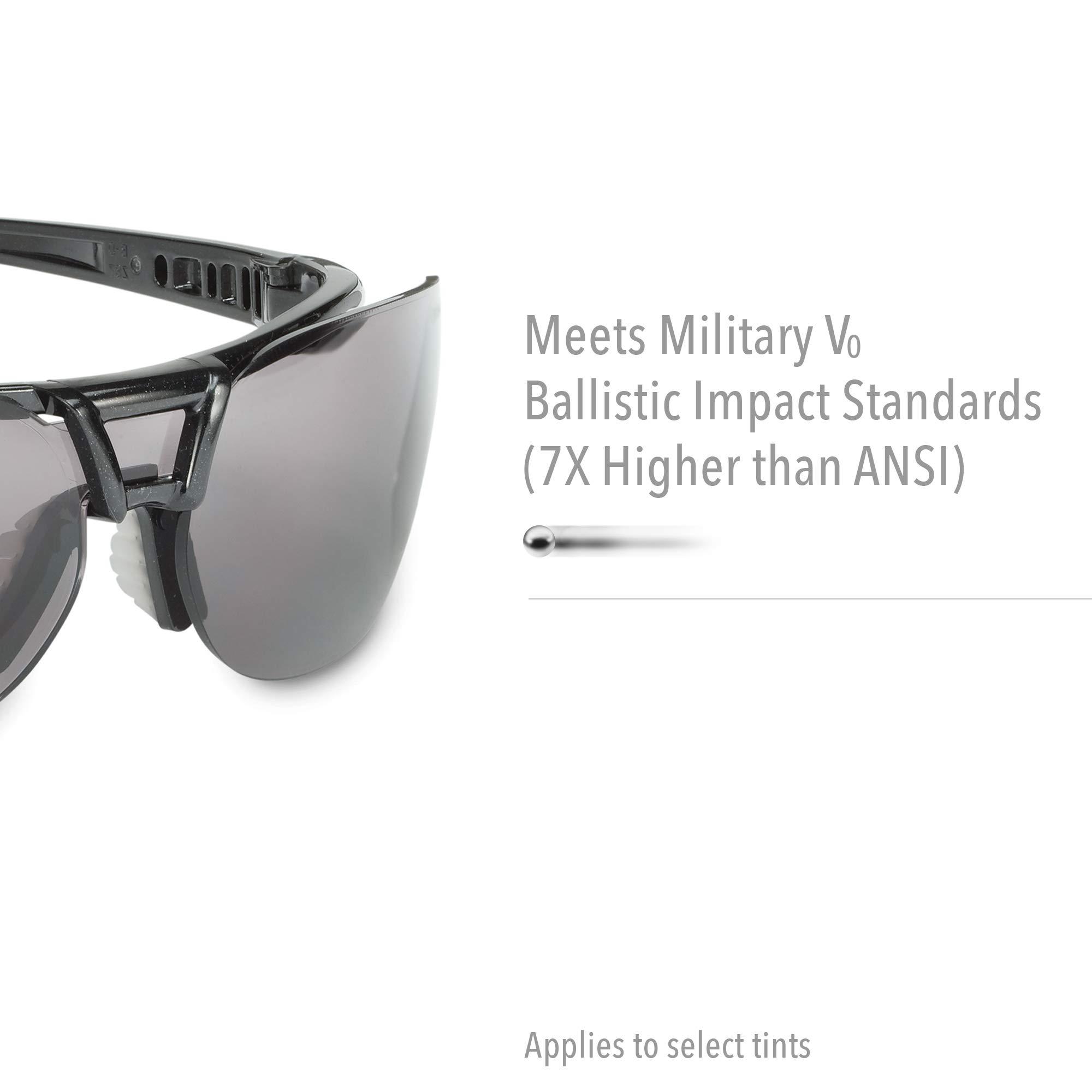 Honeywell Ademco Honeywell Uvex by Protg Safety Glasses, Metallic Black Frame with SCT-Reflect 50 Lens & Ultra-Dura Anti-Scratch Hardcoat (S4202)