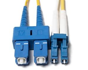 FiberCablesDirect OS2 LC SC Plenum Duplex Fiber Patch Cable 9/125 Singlemode - 55 Meter