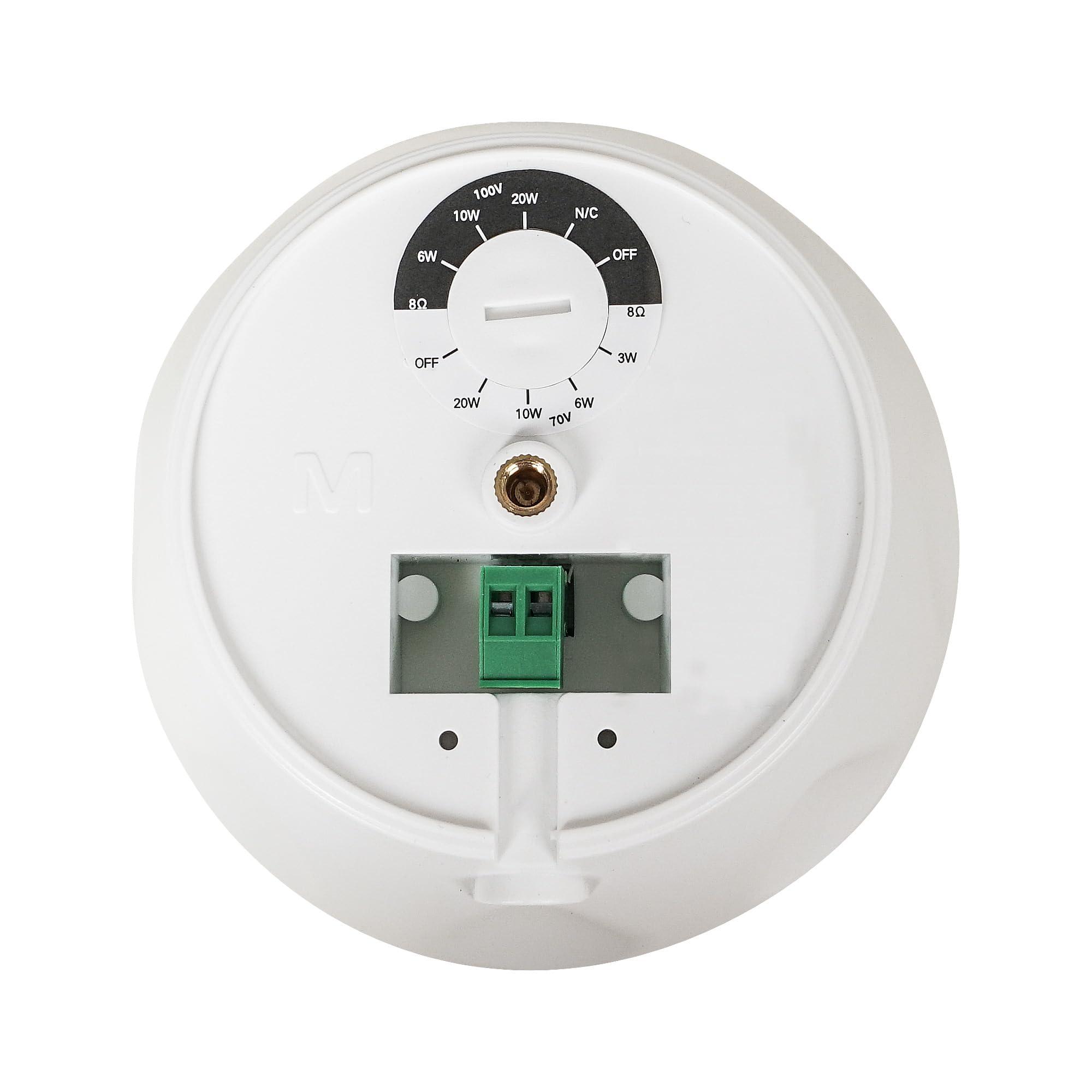 Sound Town Sound Town 2-Pack 4" All-Weather Pendant Speaker, IP66, Wall Mount, Landscape, 70V/100V/8-Ohm, Indoor/Outdoor Commercial Speaker for Home and Commercial Installation, White (STPDS-4W-PAIR)