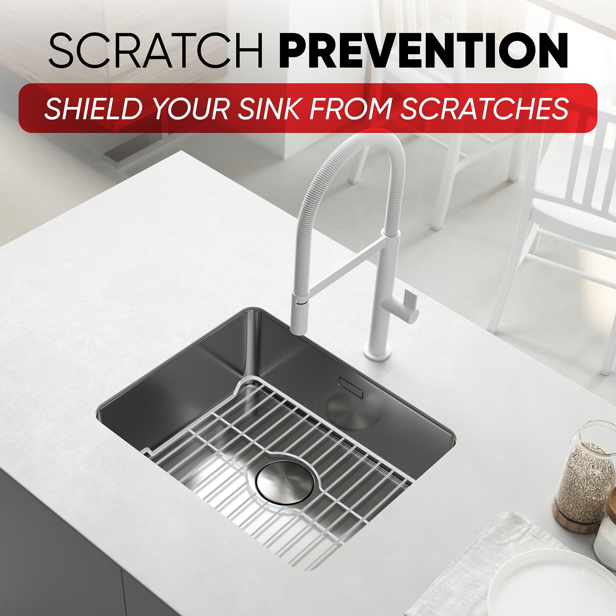 Better Houseware Better Houseware Sink Protector Prevents Scratches Sink Rack for Bottom of Sink Black Sink Mat Sink Protectors for Kitchen Sink Metal 18.1 x 12.3 x 1