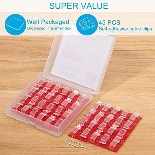 TidyHelper Small Black Adhesive Cable Clips and Clear Adhesive Wire Clips Bundle