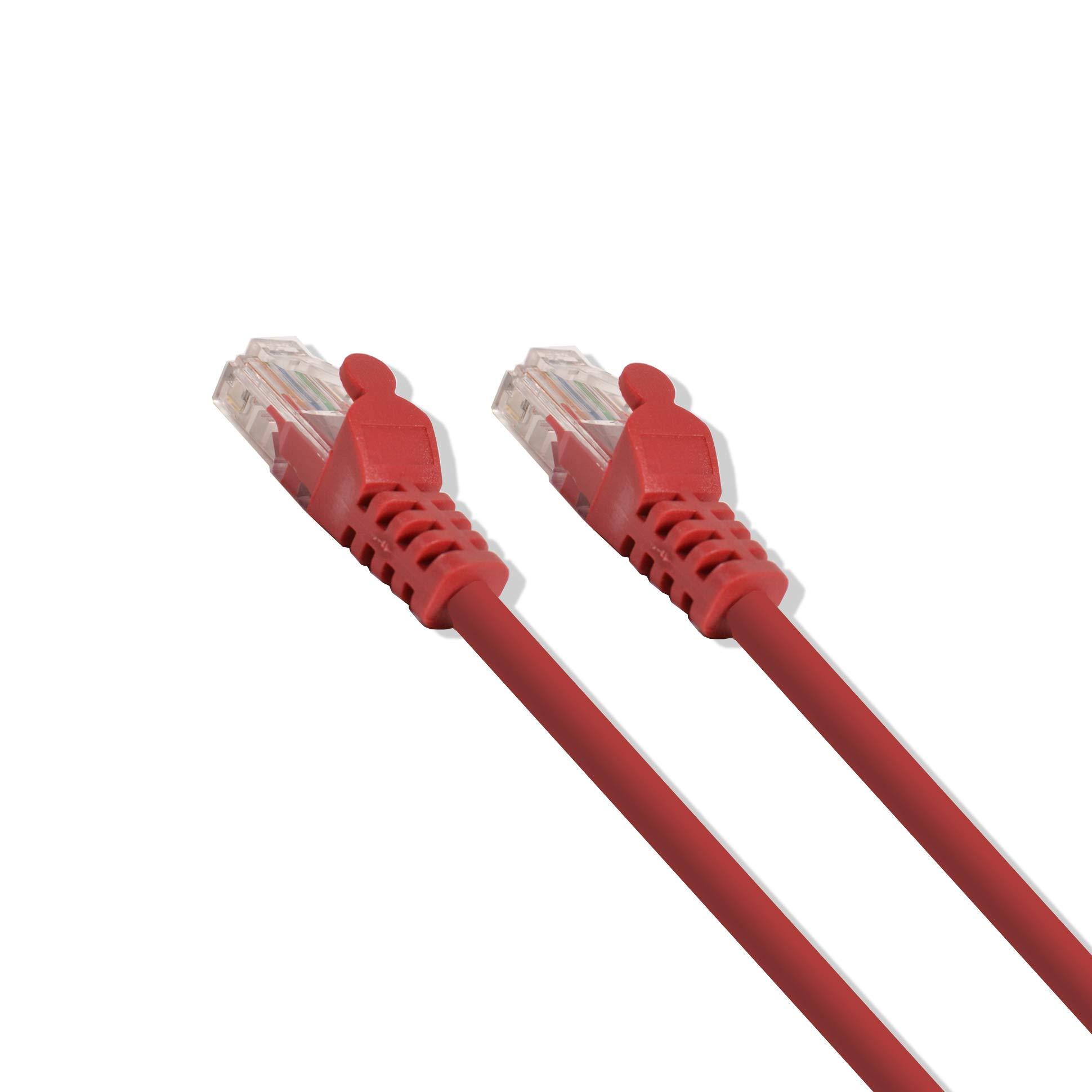 LOGICO LOGICO 2Ft Cat6 Ethernet RJ45 LAN Wire Network Red UTP 2 Feet Patch Cable (5 Pack)