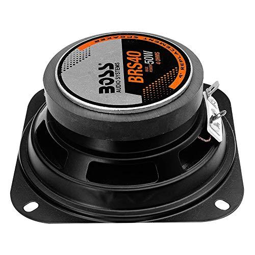 BOSS Audio Systems BOSS Audio Systems BRS40 4 Inch 50 Watt Max Power Dual Cone Factory Replacement Full Range Car Audio Speaker, Black (8 Pack)