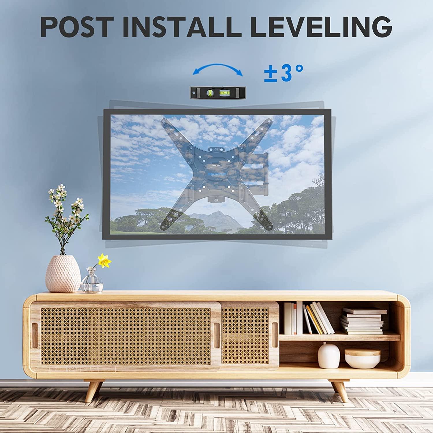 MOUNTUP MOUNTUP TV Wall Mount Full Motion Tilting TV Mount Bracket for Most 26-55 Inch Flat Curved TVs with Swivels Articulating Arms Max VESA 400X400mm and 88lbs Fits Single Stud MU0014