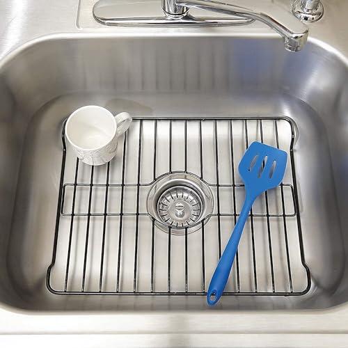 Better Houseware Better Houseware Sink Protector Prevents Scratches Sink Rack for Bottom of Sink Black Sink Mat Sink Protectors for Kitchen Sink Metal 18.1 x 12.3 x 1
