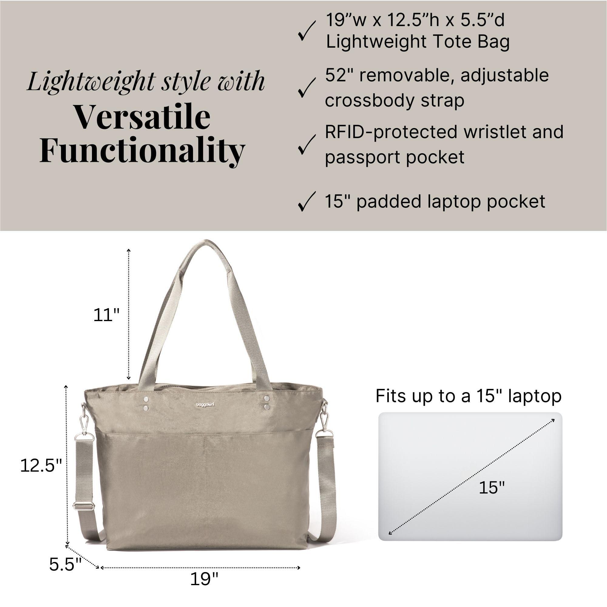 Baggallini Baggallini Carryall Laptop Tote - Medium 12x19 Inch Travel Crossbody Shoulder Bag
