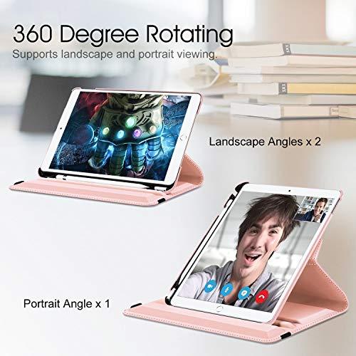 Fintie Fintie Rotating Case for iPad Air (3rd Gen) 10.5" 2019 / iPad Pro 10.5" 2017 with Built-in Pencil Holder - 360 Degree Rotating Stand Protective Cover, Auto Sleep / Wake (Rose Gold)