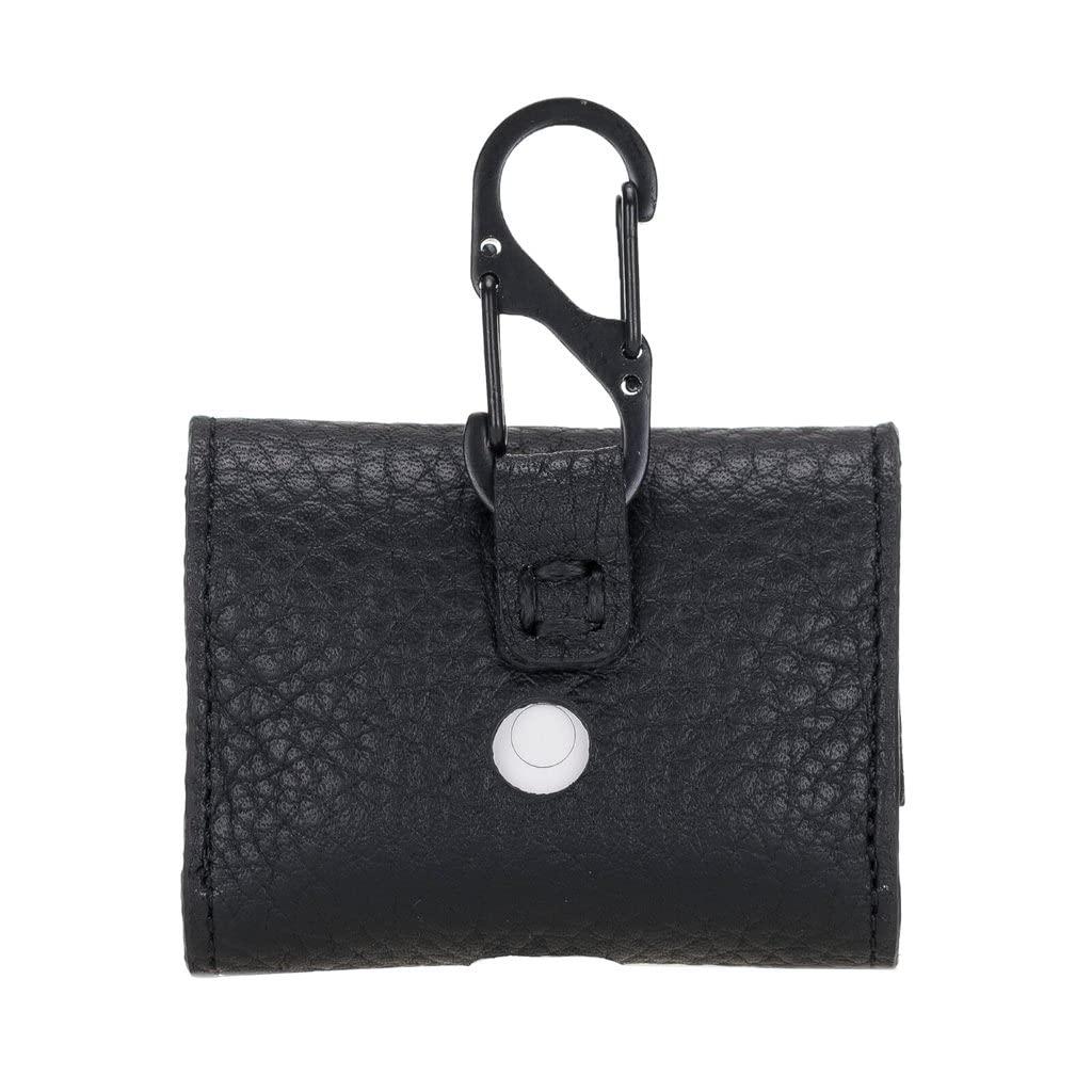 HARDISTON HARDISTON Genuine Leather Handmade Apple AirPods Pro - Soft Case with Keychain Clip - Support Wireless Chargers - Compatible with AirPods Pro (Black)