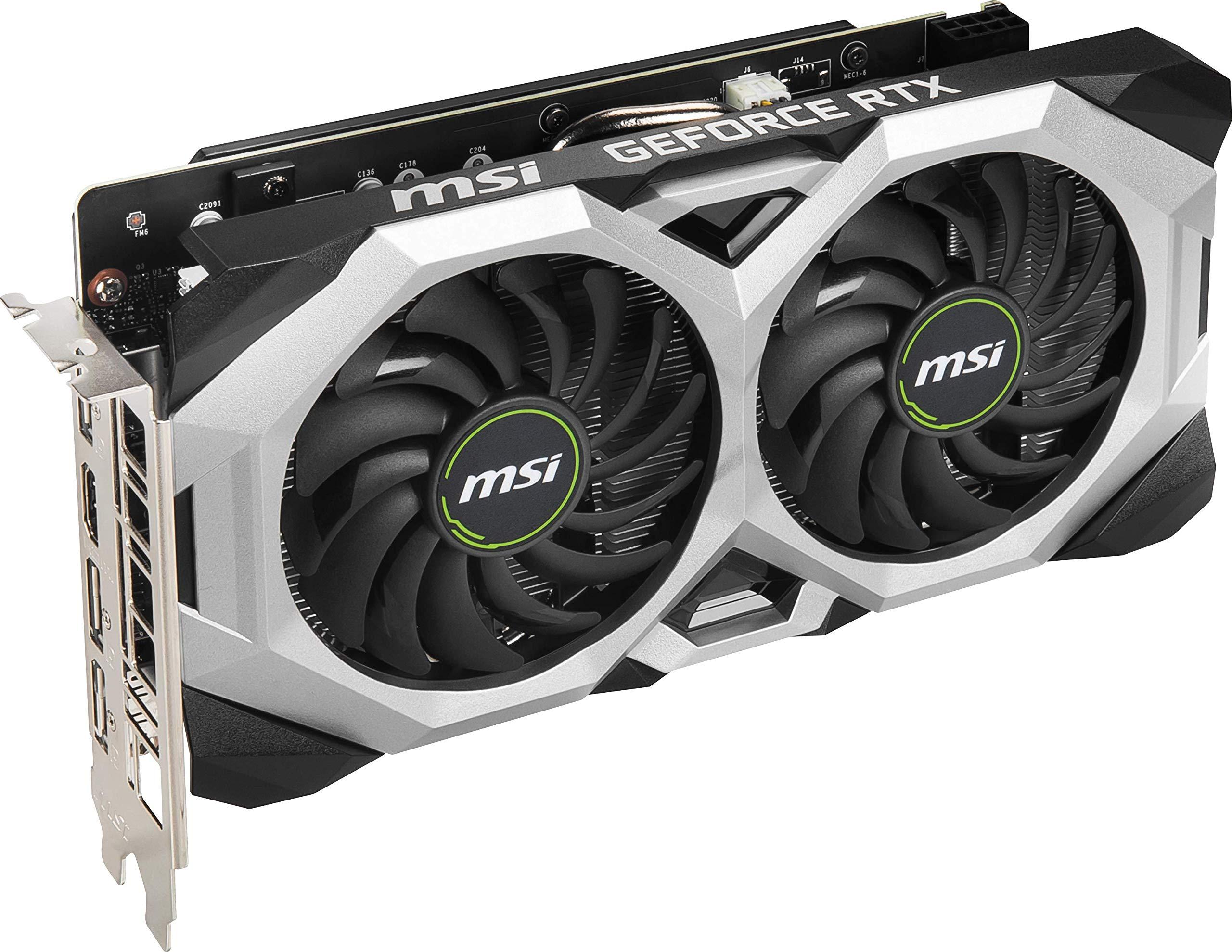 MSI MSI Gaming GeForce RTX 2060 126GB GDRR6 192-bit HDMI/DP 1680 MHz Boost Clock Ray Tracing Turing Architecture VR Ready Graphics Card (RTX 2060 Ventus 12G OC)