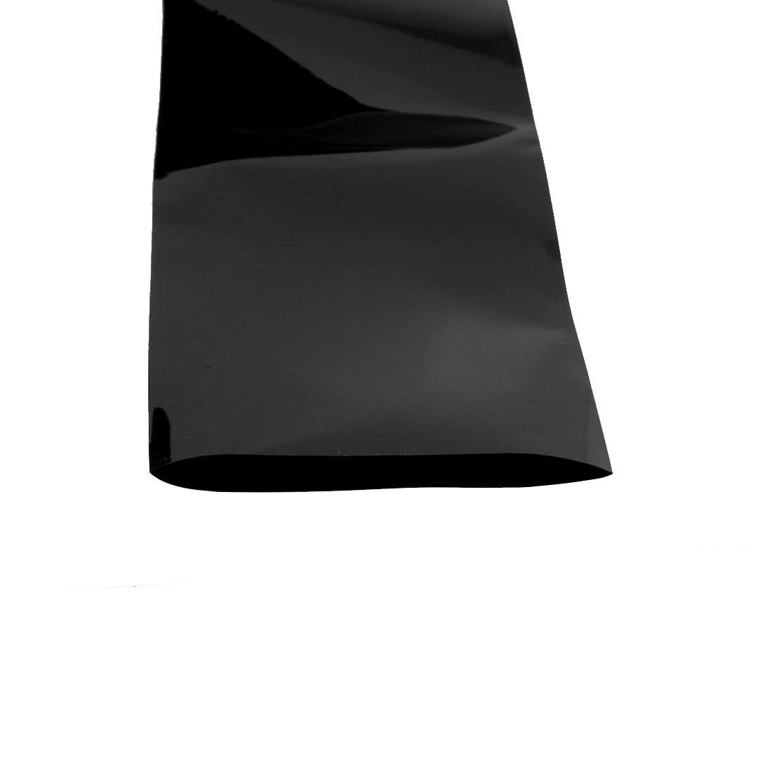 uxcell uxcell 95mm Flat Width 2.1M Length PVC Heat Shrink Tube Black for 18650 Batteries
