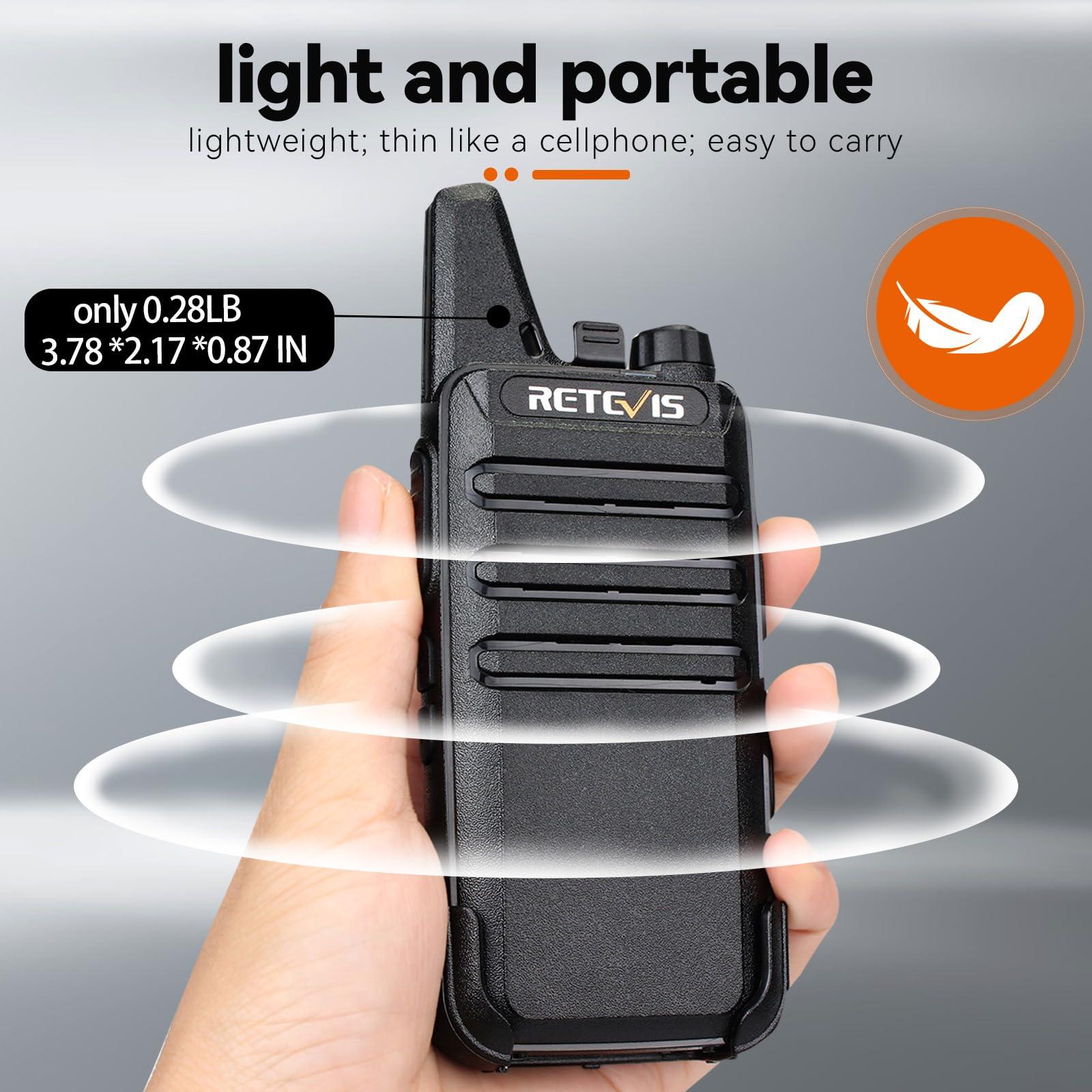 Retevis Retevis RT22 Two Way Radio Long Range Rechargeable,Portable 2 Way Radio,Upgrade Type C Handsfree Walkie Talkies for Adults Cruise Hiking Hunting Skiing(4 Pack)