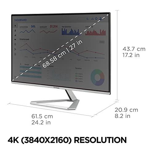 ViewSonic ViewSonic VX2776-4K-MHDU 27 Inch 4K UHD IPS Monitor, 65W USB C, HDR10 Content Support, Thin Bezels, HDMI and DisplayPort
