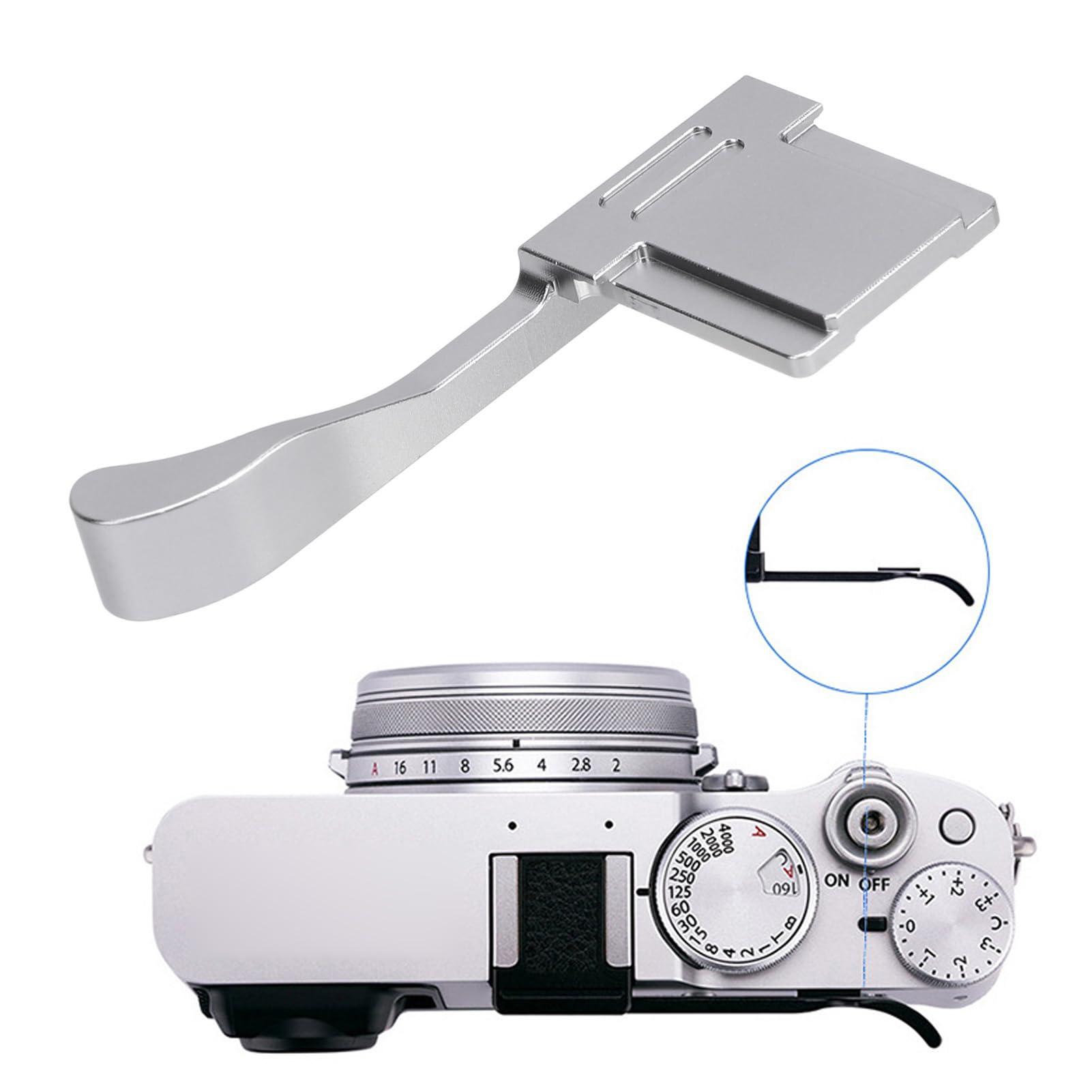Gugxiom Metal Thumb Up Grip for X100VI X100V X100F XE3 XE4, Hot Shoe Thumb Up Rest Hand Grip, for Comfortable & Secure Hand Hold (Silver)