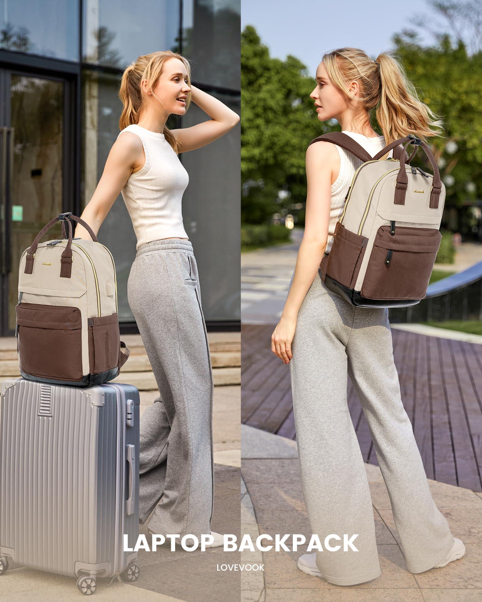 LOVEVOOK LOVEVOOK Travel Laptop Backpack Women, 17.3 Inch Anti-theft Laptop Bag with USB Port, Fashion Waterproof Computer Backpacks Teacher Nurse Backpack Purse for College Work
