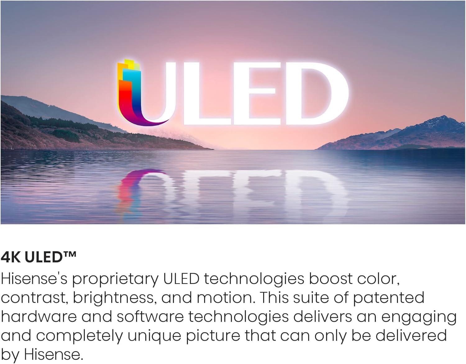 Hisense Hisense 50-Inch Class U6HF Series ULED 4K UHD Smart Fire TV (50U6HF) - QLED, Full Array Local Dimming , 600-Nit Dolby Vision, HDR 10+, HDMI 2.1, Game Mode Plus VRR, Alexa Compatibility, Black