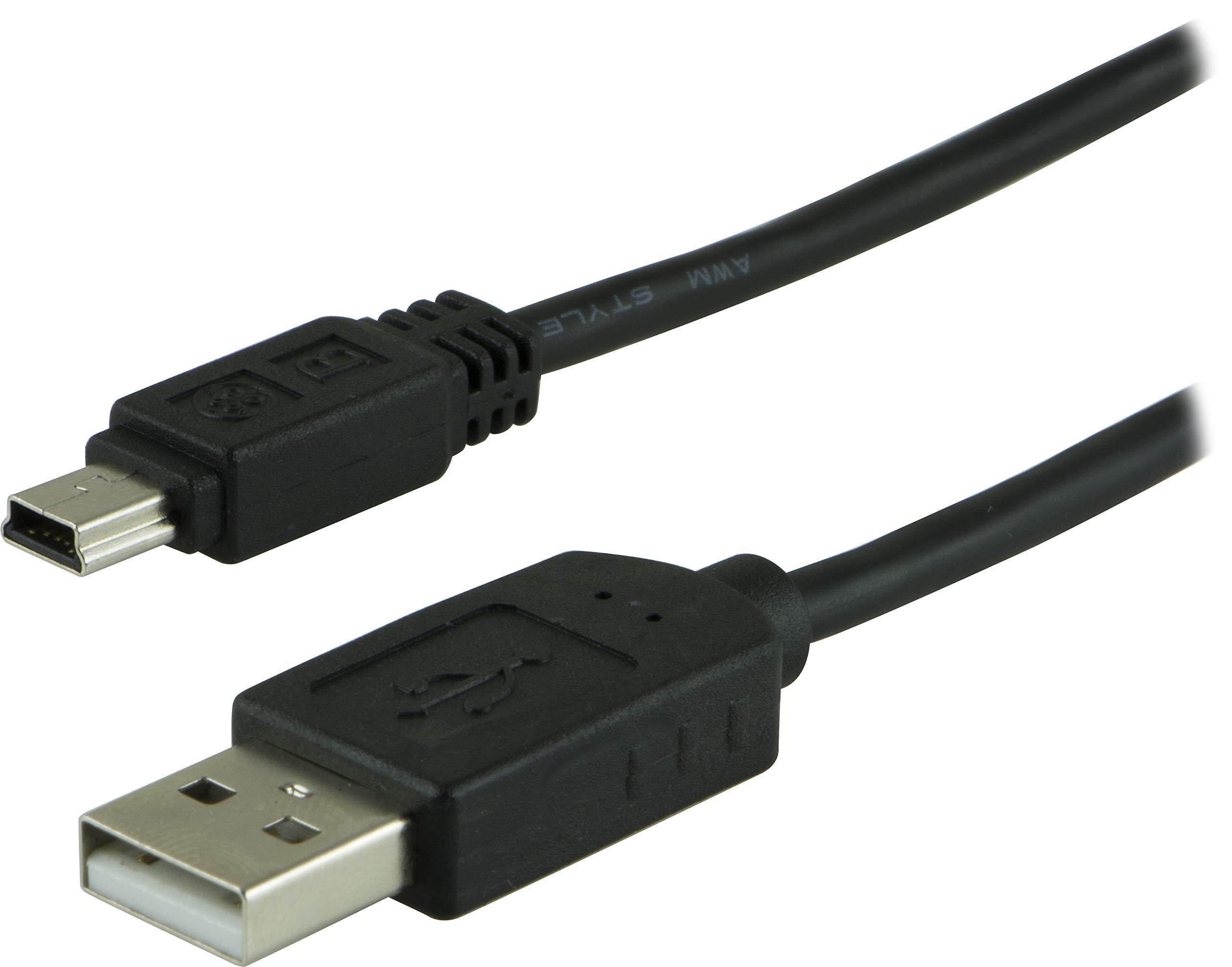 GE GE USB 2.0 Mini Device 6 ft. Cable, Black, 34466