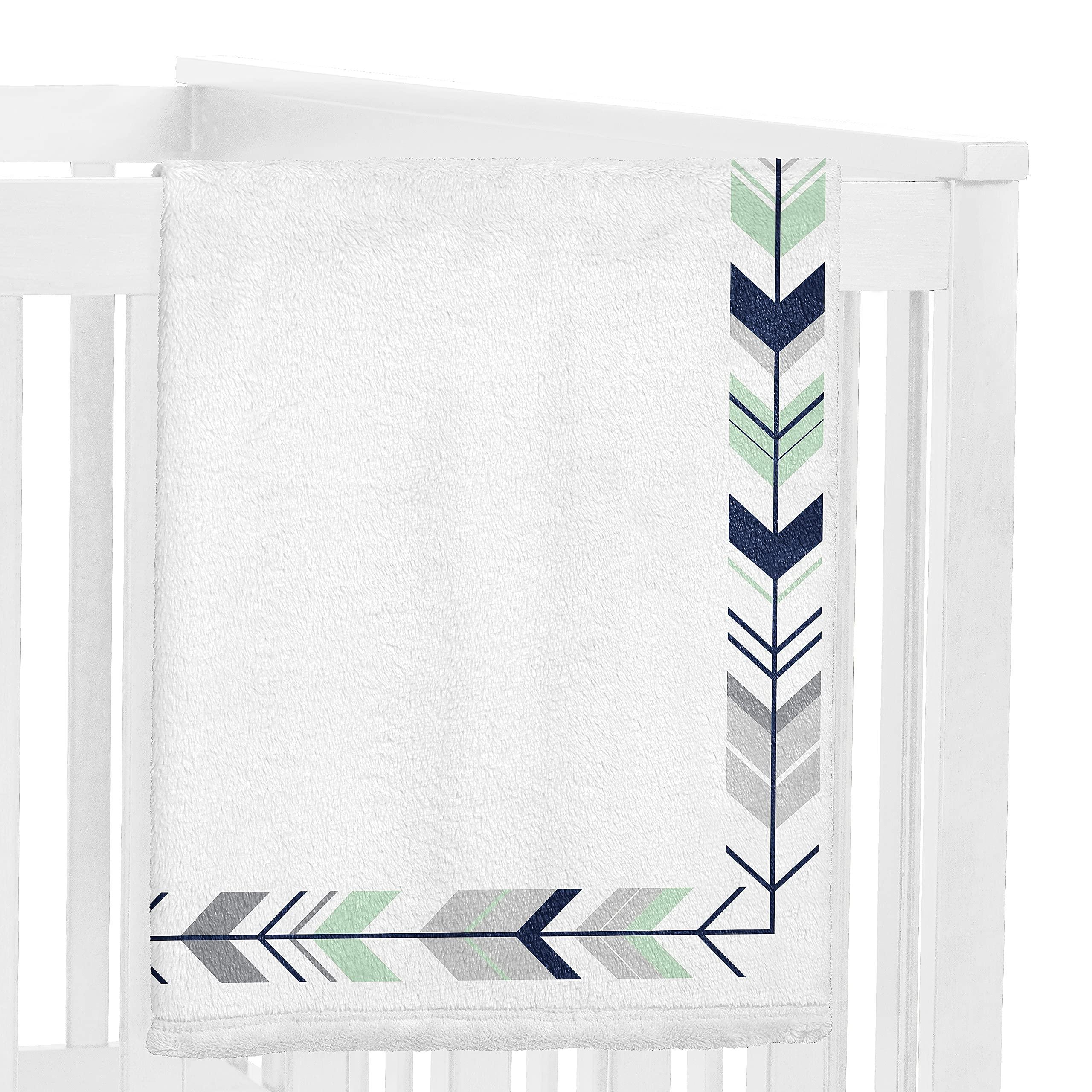 Sweet Jojo Designs Sweet Jojo Designs Woodland Arrow Boy or Girl Milestone Blanket Monthly Newborn First Year Growth Mat Baby Shower Memory Keepsake Gift Picture - Grey Navy Blue and Mint Green Gender Neutral