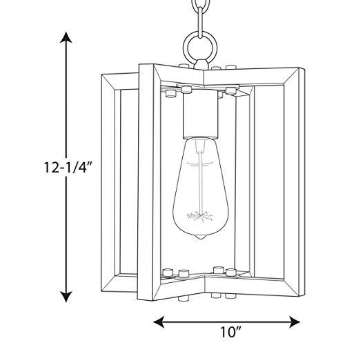 Progress Lighting Cinq Collection 1-Light Antique Bronze Antique Mirror Glass Global Pendant Light