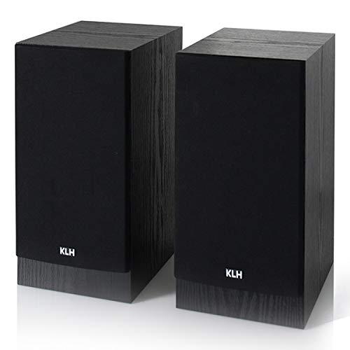 KLH KLH Albany II 2-Way Bookshelf Speakers for Premium Studio Music |High Performance Home Theater|Hi-Res Surround Sound |Deep Bass Port | Detachable Magnetic Grille | Black (Pair)