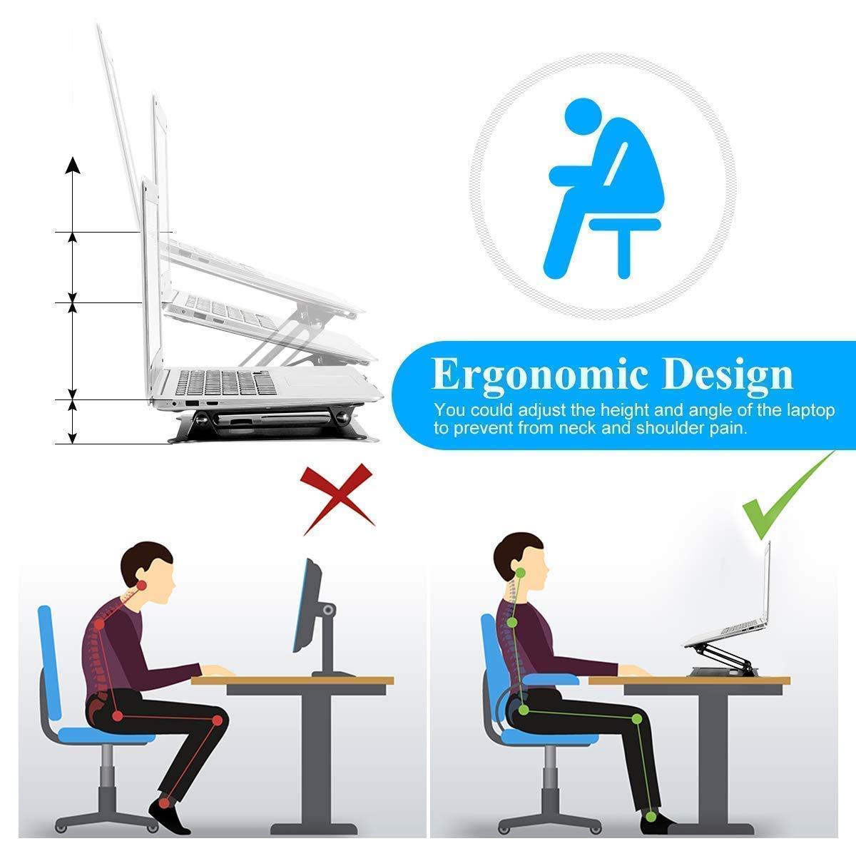 Urmust Urmust Ergonomic Adjustable Laptop Stand (Black) Ergonomic Adjustable Laptop Stand (Silver)