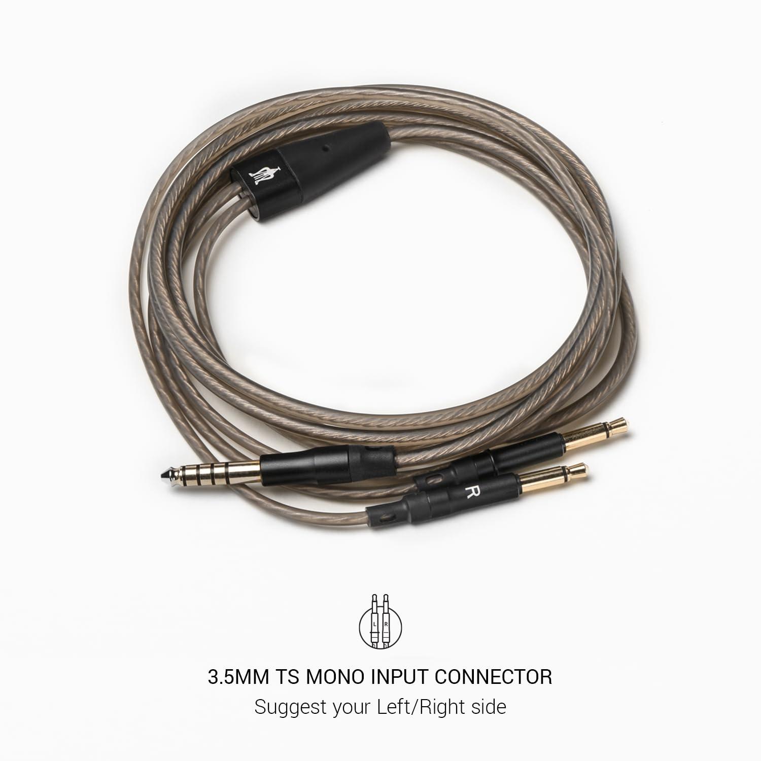 MEZE AUDIO MEZE AUDIO | 4.4mm OFC Upgrade Balanced Cable for 99 Series | Silver-Plated OFC Copper | 4.4mm Male to Dual TS Mono 3.5mm Male Connector Plug | Cable Length 1.50m/4.9ft