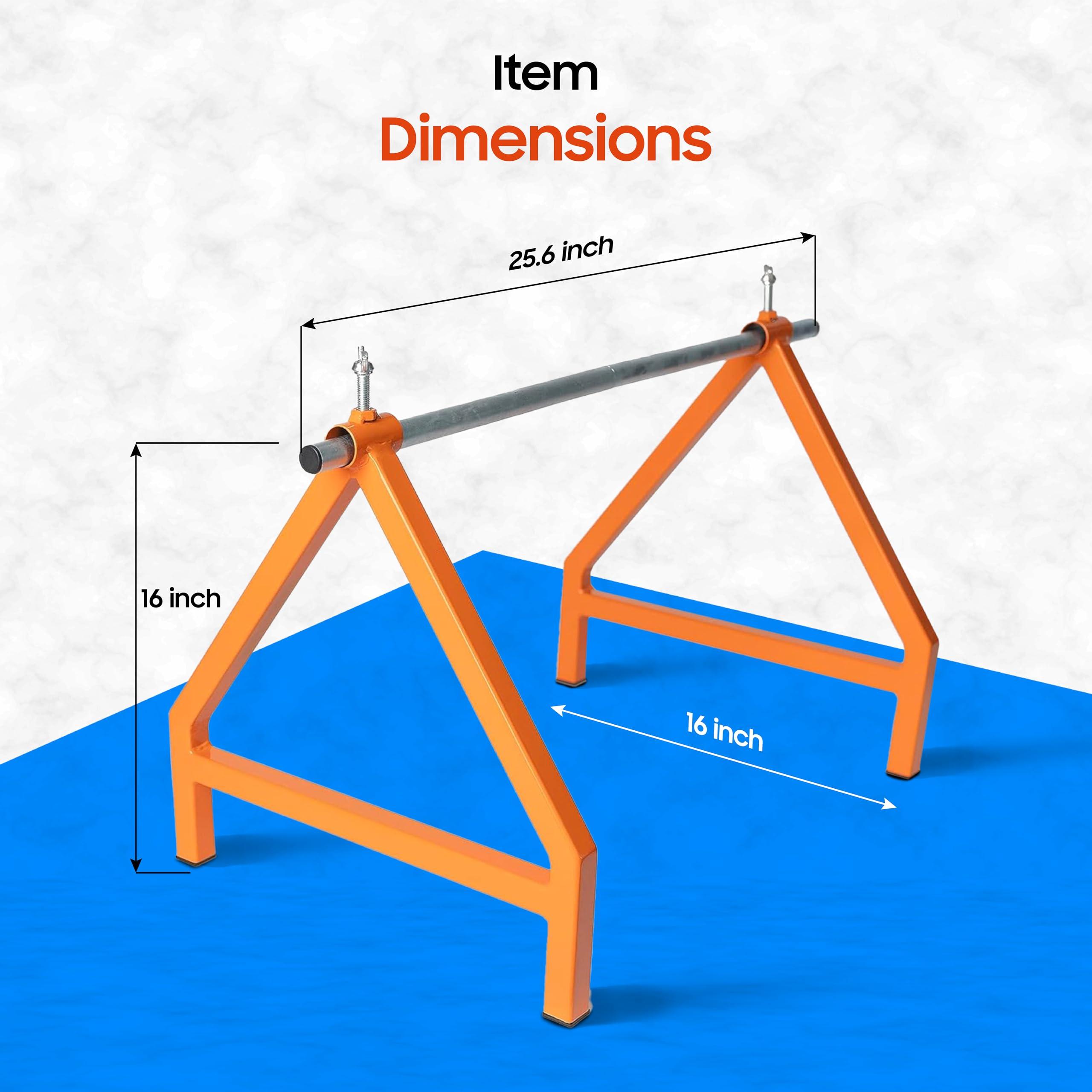 Wire Reel EIP Wire Caddy and 24" Wide Spool Rod | Portable Cable/Wire Spool Rack | Wire Reel Dispenser Heavy Duty Steel Welded Frame for up to 28" Diameter Spools | 220 lb Capacity | Heavy Duty knobs