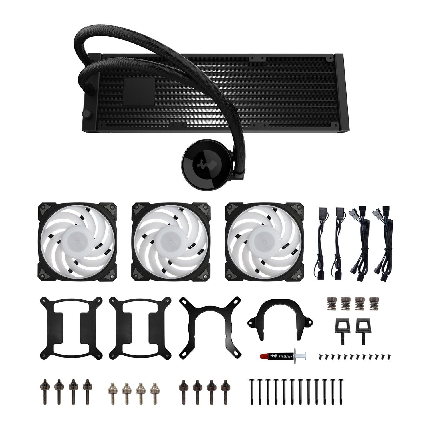 IN WIN InWin MR36 360MM AIO, Liquid Cooler, ARGB Rotatable CPU Blockhead, 360mm Radiator, 120mm ARGB PWM Fans x 3, AMD Ryzen AM5/AM4; Intel LGA 1700/1200