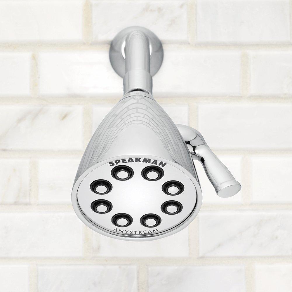 Speakman Speakman S-2251 Signature Icon Anystream Adjustable High Pressure Shower Head - 2.5 GPM Solid Brass Replacement Bathroom Showerhead, Polished Chrome