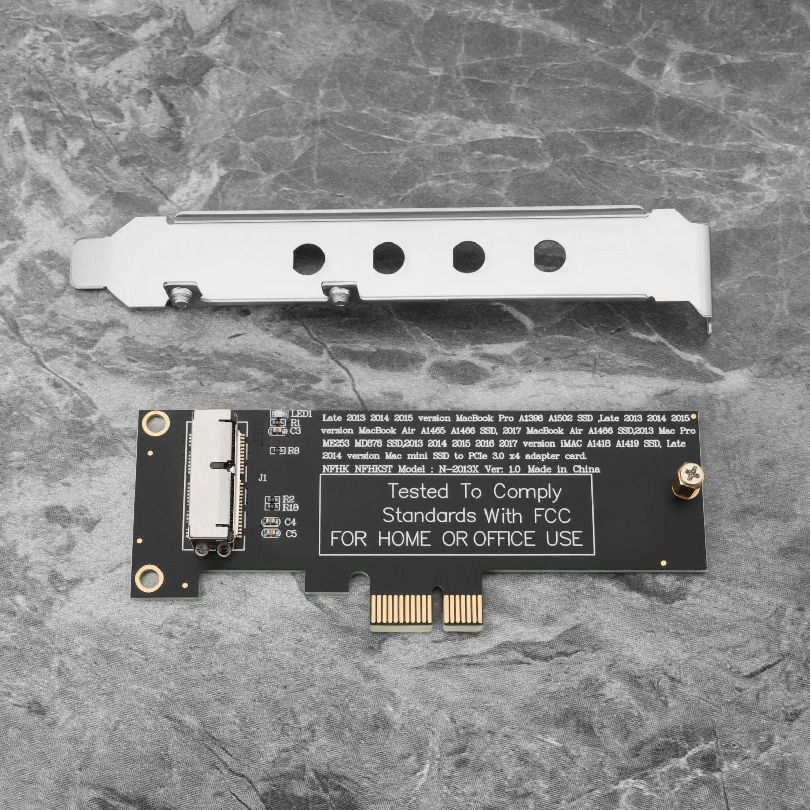 Create idea Create idea PCI-E 1X to 12+16 Pin Solid State Drive SSD Conversion Card Adapter with Metal Baffle Compatible with Mac Pro Air 2013-2017 A1493 A1502 A1465 A1466
