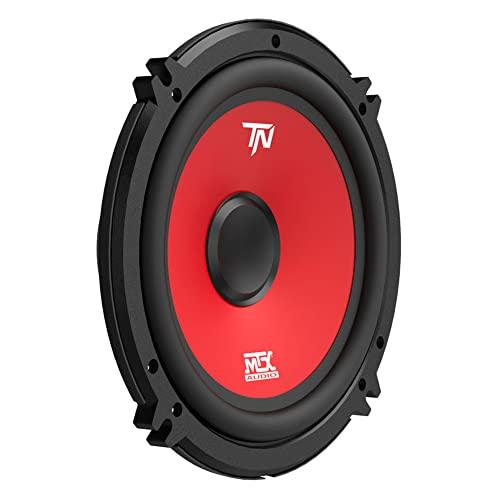 MTX MTX Terminator Series 6.5 Inch Woofer Cone Component 2-Way Speaker Pair with 45 Watt RMS, Black/Red