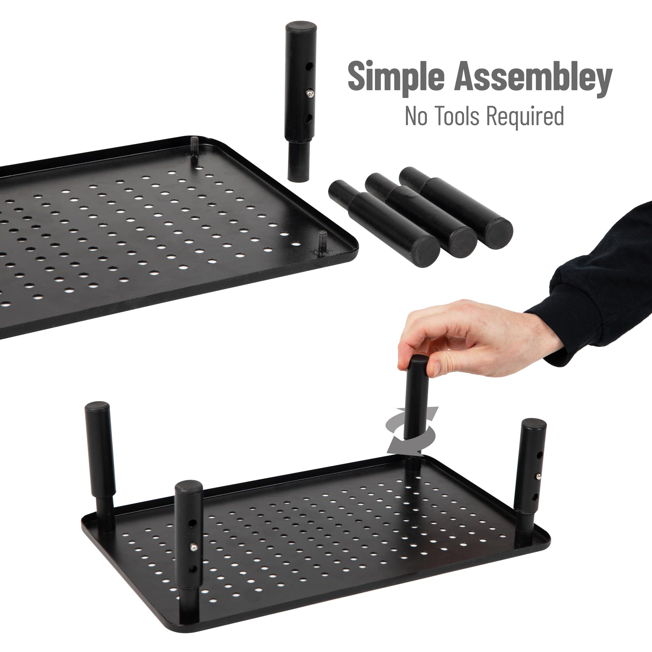 Mind Reader Mind Reader Monitor Stand, Height Adjustable, Ventilated Laptop Riser, Metal, 14.5" L x 9.25" W x 4-5.5" H, Set of 2, Black