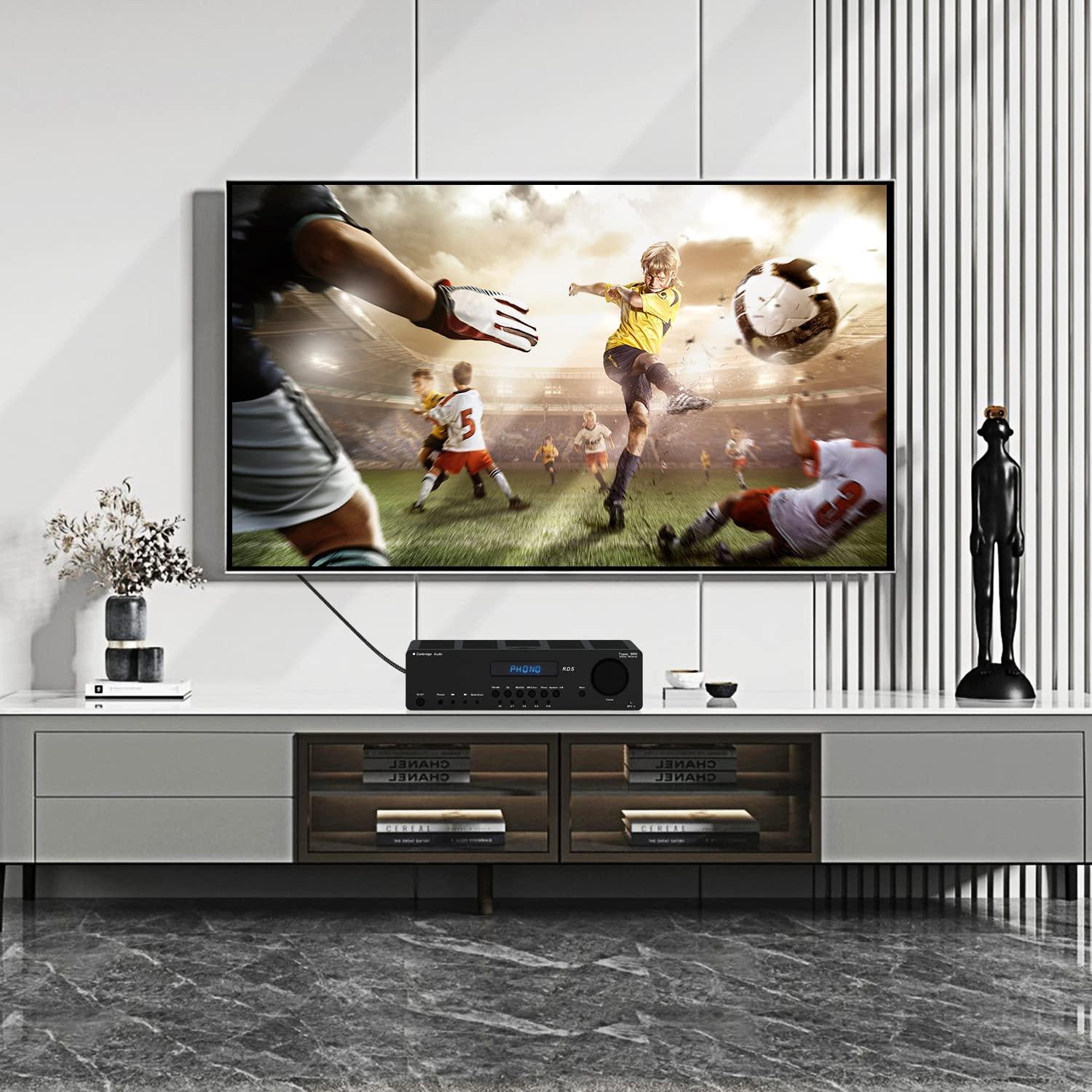 EMK EMK Optical Audio Cable Optical Cable Digital Fiber Optic Toslink Cable for Sound Bar, TV, PS4, Xbox, Home Theater & More (2 Feet/0.6M, Slim Nylon Braided, Black1)