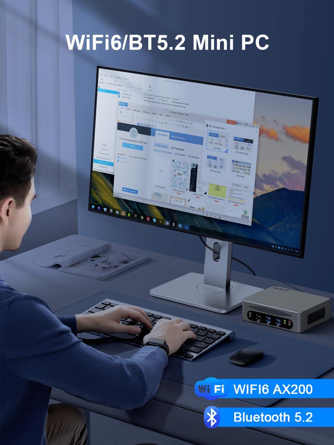 HYSTOU HYSTOU Mini PC I7 Computer: Core I7 1360P 32GB Ram DDR5 512GB NVMe SSD Win 11 Pro Mini Gaming PC for Home Server Business